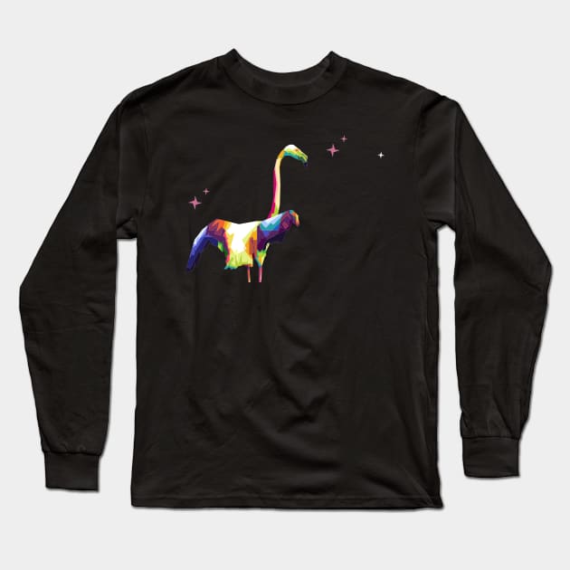 goose bird wpap pop art Long Sleeve T-Shirt by Rizkydwi